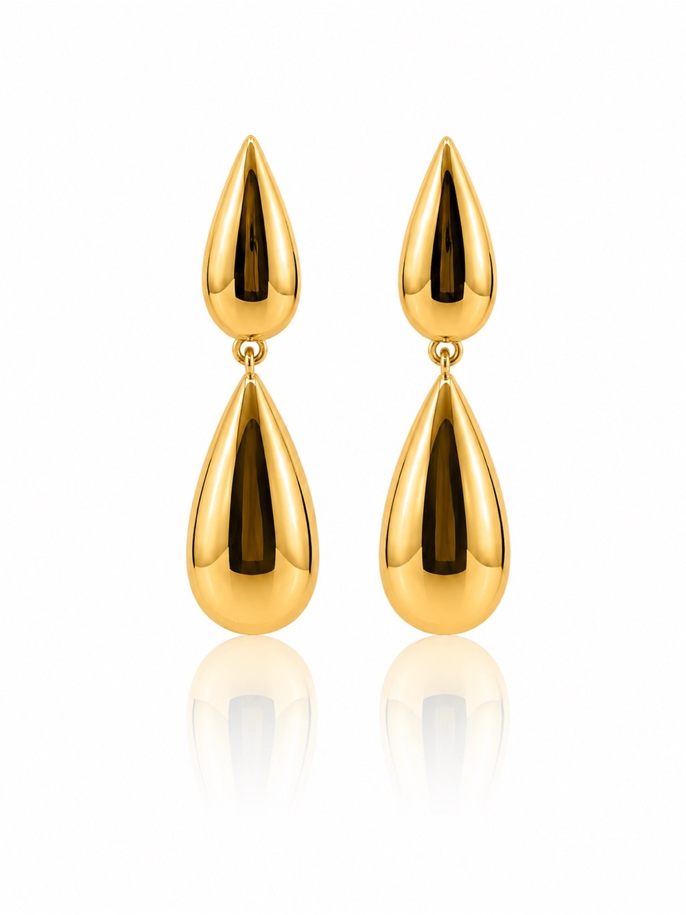 Gold Teardrop Dangle Earrings